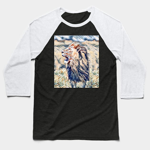 Lion Roar Baseball T-Shirt by SueNordicDesigns